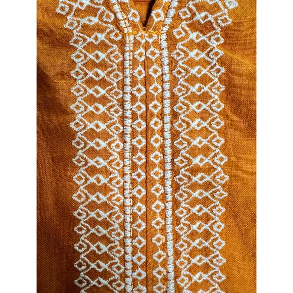 House‎ of Harlow 1960 Linen Boho Embroidered Top Large Orange - Picture 6 of 9